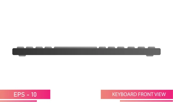 Gradyan tasarımlı koyu renk klavye, ön görüş. Gerçekçi tasarım. Beyaz bir arka planda. Bilgisayar için cihazlar. Düz vektör illüstrasyonu. — Stok Vektör