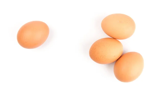 褐色的鸡蛋 在白色背景上隔离 复活节概念 文字空间 — 图库照片