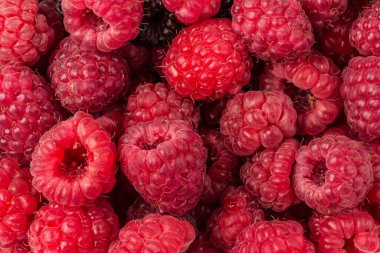 Beyaz arka planda olgun sulu ahududular. Yakın çekim, ıssız, dut.