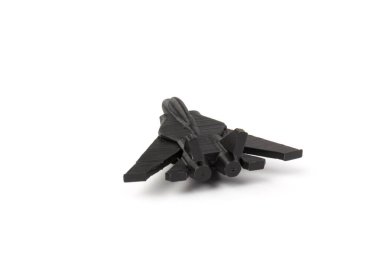 Model uçak, uçak, beyaz zemin üzerinde 3D yazıcı ile yaratılmış uçak. seyahat ve ulaşım kavramı