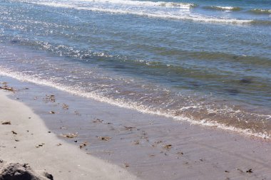 Kumsalda köpük salla. Geçmişe odaklan. Tatil kavramı.