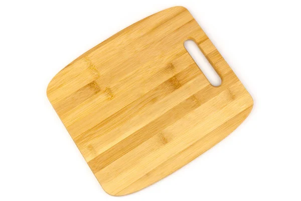 Cutting Board White Background Chopping Board Natural Bamboo Texture — стокове фото