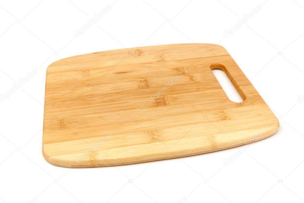 Cutting Board on a white background. Chopping boards made from natural bamboo.Texture.