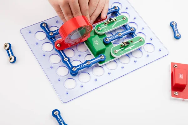 Elektronische Bouwer Voor Kinderen Beginsel Van Leren Onderwijs Voor Kinderen — Stockfoto