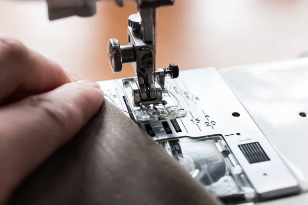 Closeup Sewing Machine Item Clothing — Stock Photo, Image