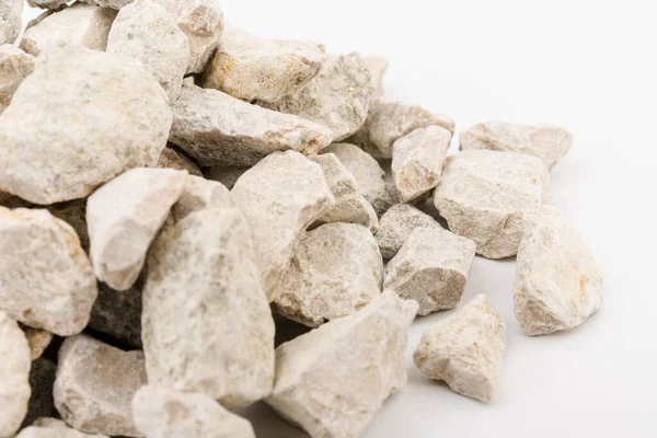 Gris Pequeñas Rocas Molidas Textura Aislada Sobre Fondo Blanco Pequeño — Foto de Stock