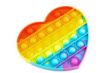 Silikon renkli anti-stres oyuncağı. Patlayan baloncuğa bas. Basit gamzeli oyuncak, kapat..