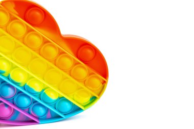 Silikon renkli anti-stres oyuncağı. Patlayan baloncuğa bas. Basit gamzeli oyuncak, kapat..