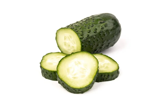 Cucumber Isolated White Background Clipping Path Full Depth Field — Stock Photo, Image