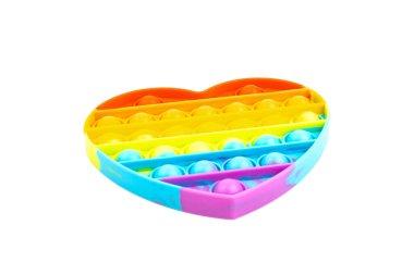 Silikon renkli anti-stres oyuncağı. Patlayan baloncuğa bas. Basit gamzeli oyuncak, kapat..