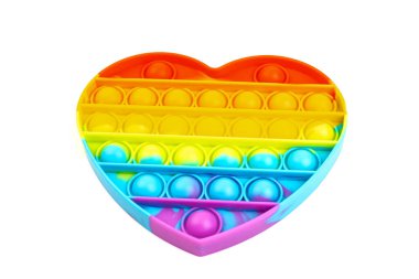 Silikon renkli anti-stres oyuncağı. Patlayan baloncuğa bas. Basit gamzeli oyuncak, kapat..