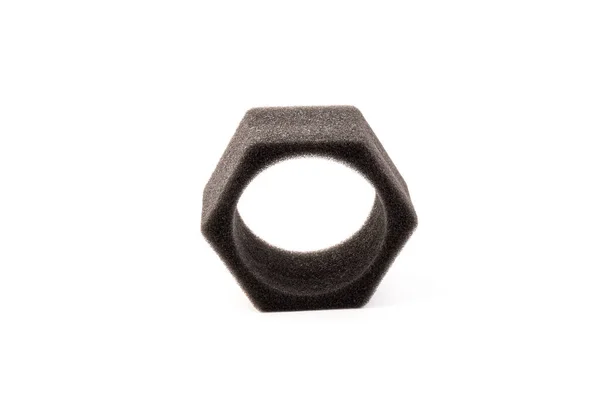 Egy Darab Habszivacs Fehér Háttérrel Fekete Háttér Textúrája Geometriai Adatok — Stock Fotó