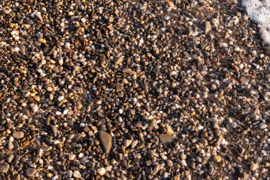 küçük çakıl kaya arka plan doku sahilde