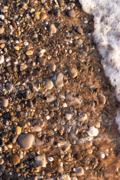 Mały Kamyk Tekstury Tło Rock Plaży — Zdjęcie stockowe