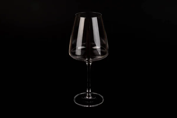 Empty Transparent Wine Glass Ther Black Background Silhouette Glass Goblet — Stock Photo, Image