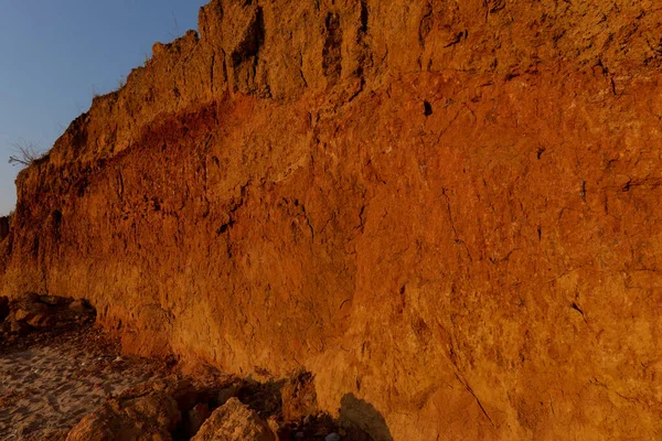 Прекрасний Пейзаж Піщана Скеля Над Морем Концепція Подорожей Красива Текстура — стокове фото