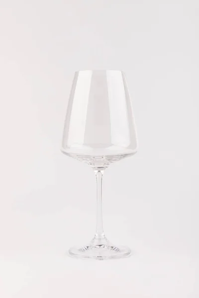 Leeres Transparentes Weinglas Hellen Hintergrund Silhouette Eines Glasbechers Für Ein — Stockfoto