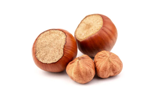 Hazel Nuts White Background Hazelnut Background Healthy Food — Stock Photo, Image
