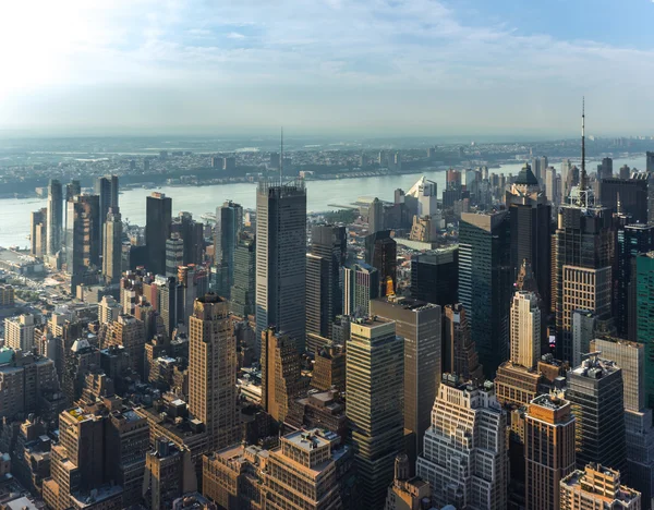 Nueva York Vista aérea de la calle Manhattan con rascacielos — Foto de Stock