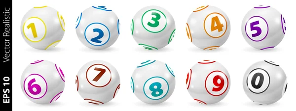 Piyango kümesi renkli numara toplar 0-9