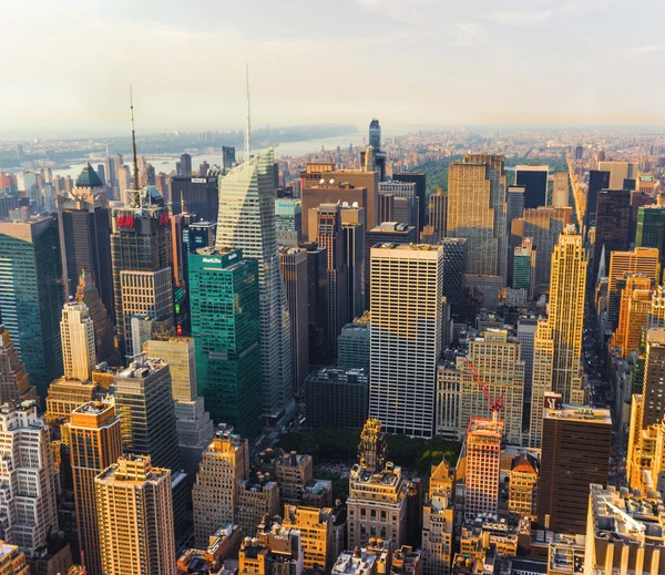 Nueva York Vista aérea de la calle Manhattan con rascacielos — Foto de Stock
