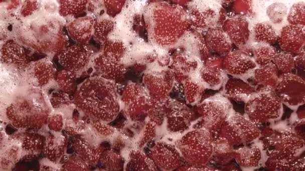 Marmellata di fragole, vista dall'alto. — Video Stock