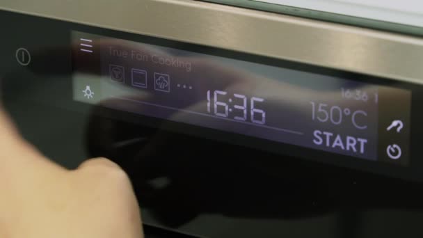 Oven elektronische moderne board closeup. — Stockvideo