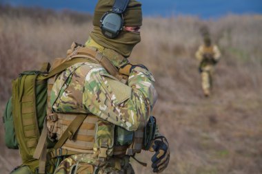 Odessa, Ukrayna - 02 Aralık 2015: Asker yakın çekimler şeklinde