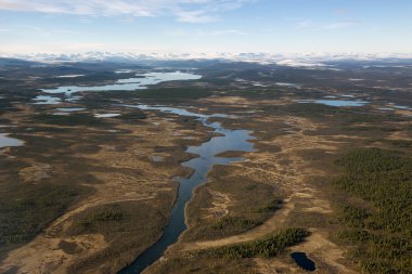 Abisko, İsveç'e yolda kuşbakışı.