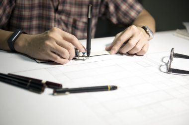 İnşaat planları ciddi tasarım. Zor wo