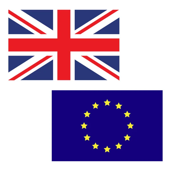 Az Egyesült Királyság és az Európai Unió zászlaja. — Stock Fotó