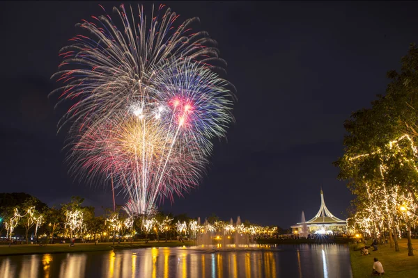 Fogos de artifício celebração Ano Novo — Fotografia de Stock