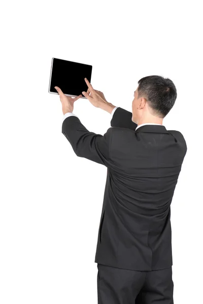 Asiatiska affärsman använder digital tablet PC. — Stockfoto