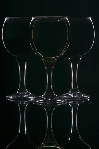 Contours de trois verres bleus — Photo