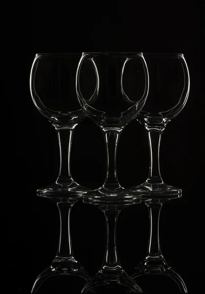 Contours of three glasses — Stock Photo, Image