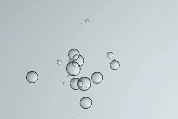 Light Gray Silver Colored Bubbles Flows Glass — Stock Photo, Image