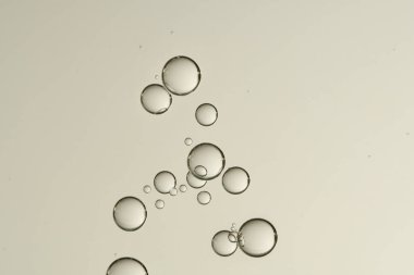 Parlak şampanya kabarcıkları bardakta yükselir.