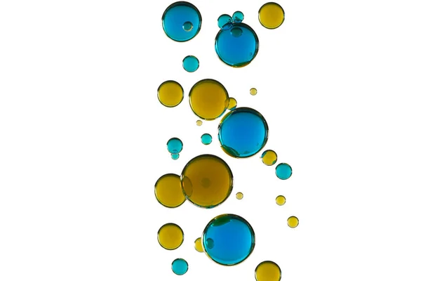 Различные Цветные Пузырьки Воды Изолированы Поверх Белого — стоковое фото