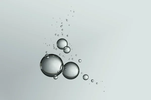 Burbujas Agua Brillantes Plateadas Aisladas Sobre Fondo Degradado Imagen De Stock