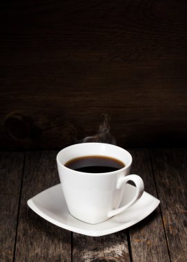 Siyah kahve fincan sıcak Buhar