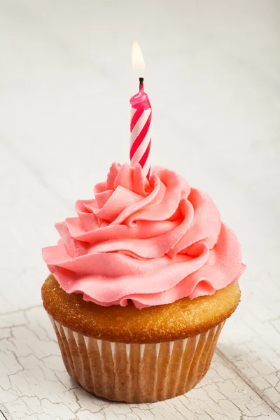 Birthday pink Cupcake — Stock Photo, Image