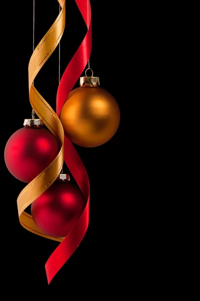 Traditional red and gold Christmas ball ornaments — Stock Photo, Image