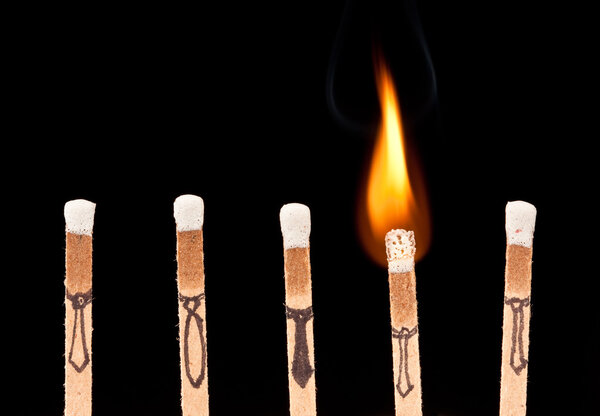 Fired from the job or bright idea.