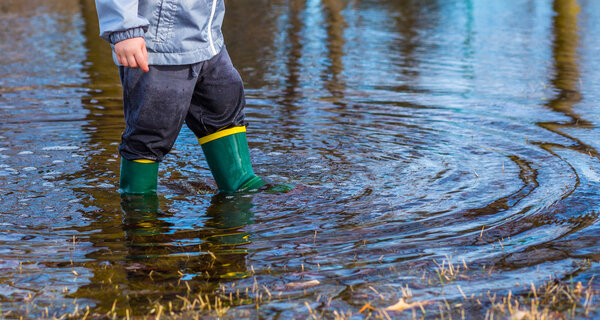 Очень мокрый маленький мальчик.
