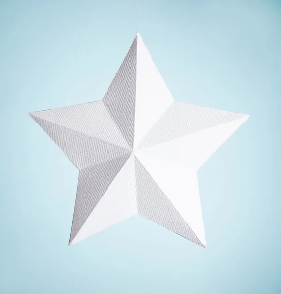 Estrela de papel branco artesanal — Fotografia de Stock