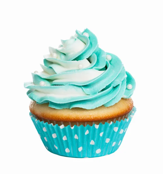 Cupcake di compleanno Teal Foto Stock