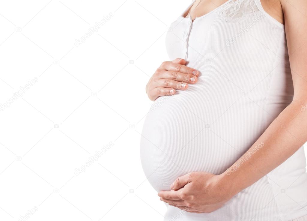 Pregnant Lady Holding Belly