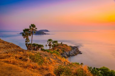 Alacakaranlık gökyüzü Phuket, Tayland, Phromthep cape bakış açısı