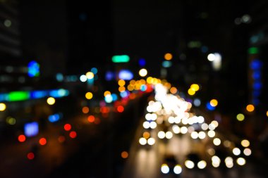 abstact bulanıklık bokeh akşam trafik jam şehir de yol.
