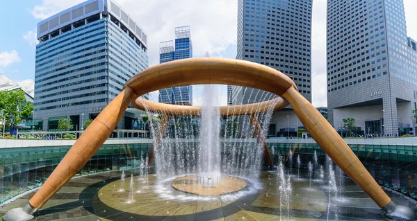 SINGAPORE, JULY 11, 2016 : Fountain of wealth, the biggest fountain in the world near Suntec towers at Singapore  on July 11, 2016, landmark